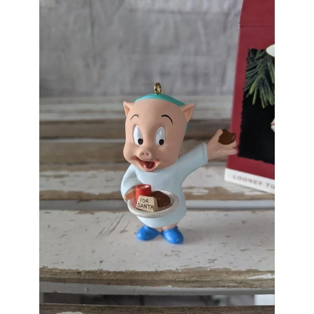 Hallmark Porky‎ Pig Cookies Milk for Santa ornament